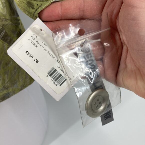 People Like Frank Womens Green Silver 3/4 Sleeve Swing Jacket Size 8 New - Picture 5 of 14